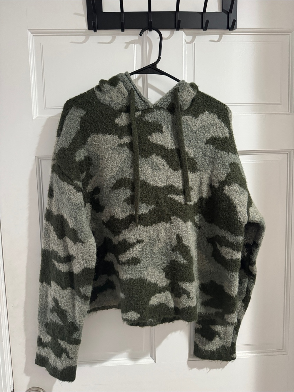 PINK Victoria's Secret Olive and Sage Camouflage Hooded Sweater